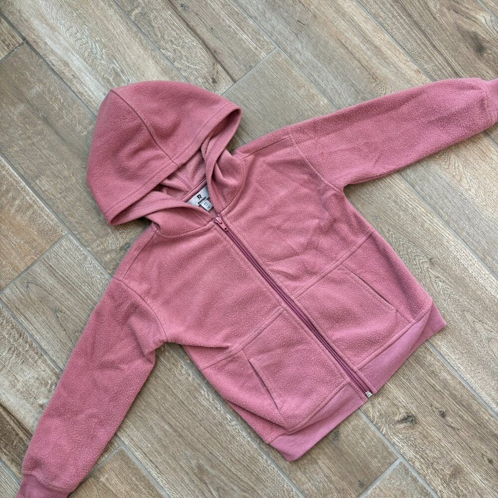 Girls Pink Runway Polar Fleece Zip Up Jacket Sz XS (4/5)